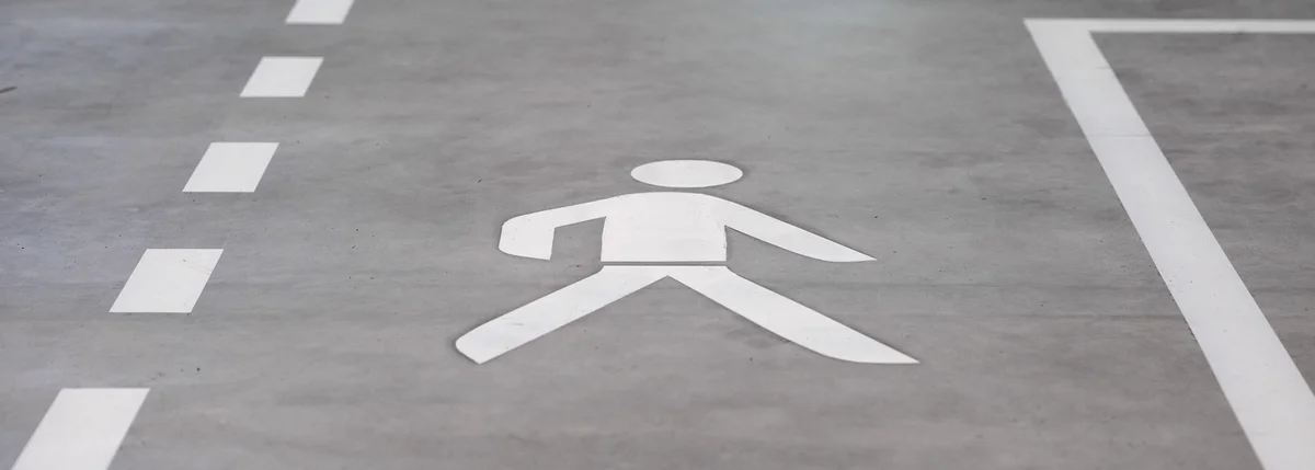 Fußgänger Piktogramm als Symbol für die abwechslungsreichen Einstiegsmöglichkeiten bei AVENTUS